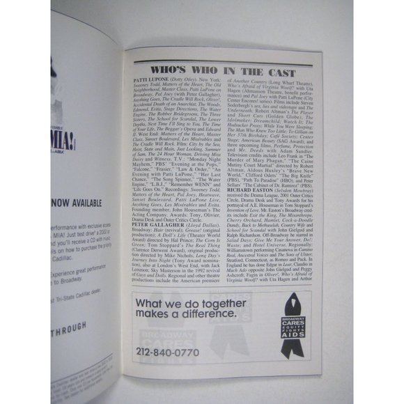 Noises Off Playbill Nothing On July 2002 Patty Lupone Peter Gallagher Easton - Picture 5 of 11